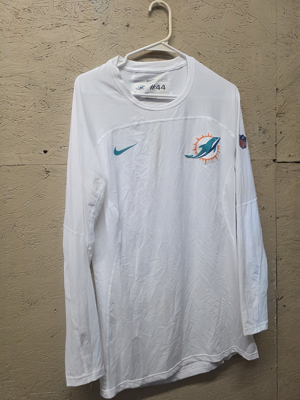 Nike White Miami Dolphins Long-Sleeve Performance Top
